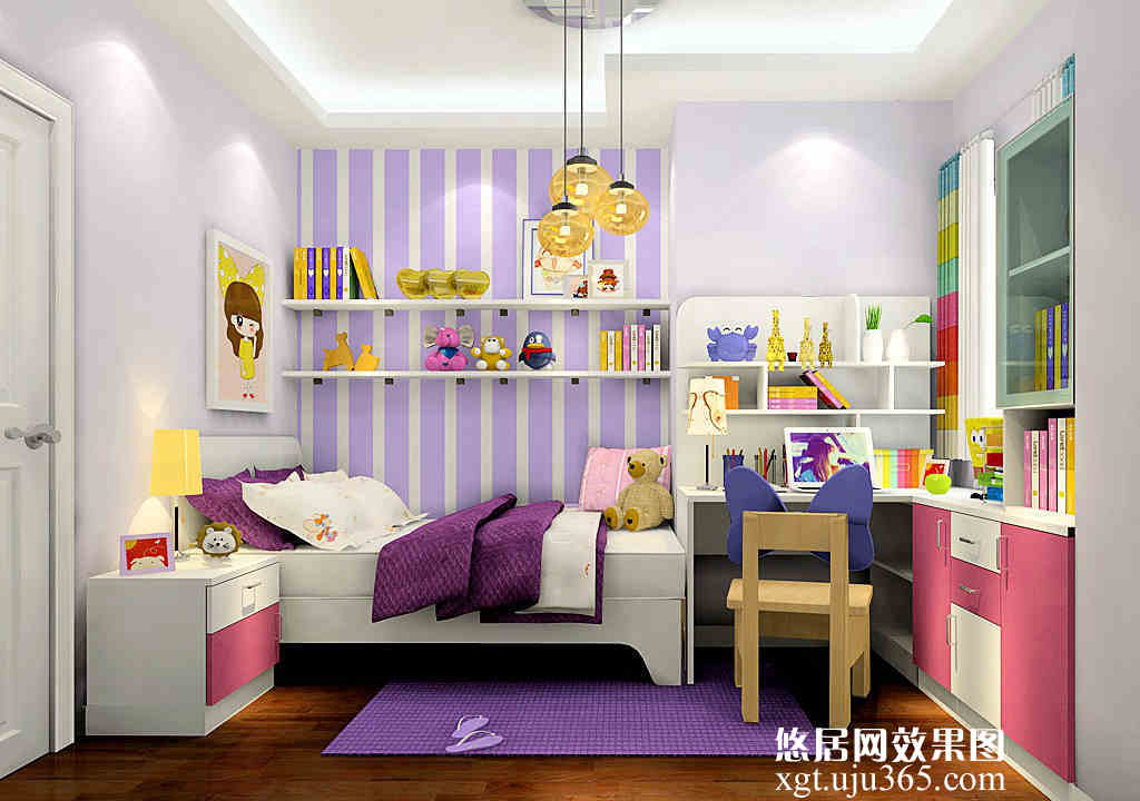 女孩兒童房效果圖
